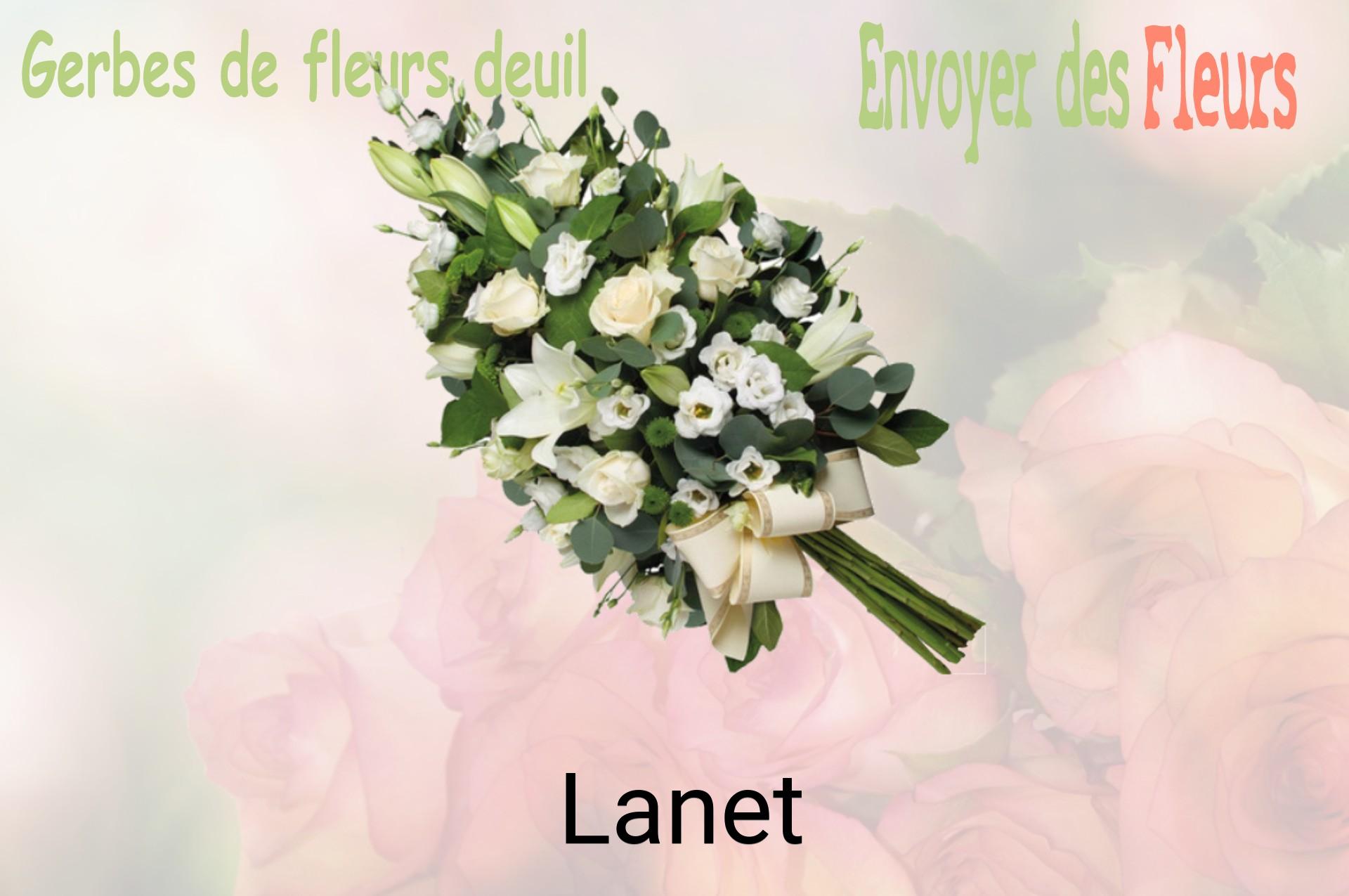 Gerbe de fleurs de deuil livrée à Lanet